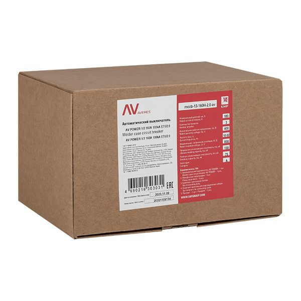 Выключатель автоматический 3п 160А 50кА AV POWER-1/3 ETU2.0 AVERES EKF mccb-13-160-2.0-av ТехноИмпульс