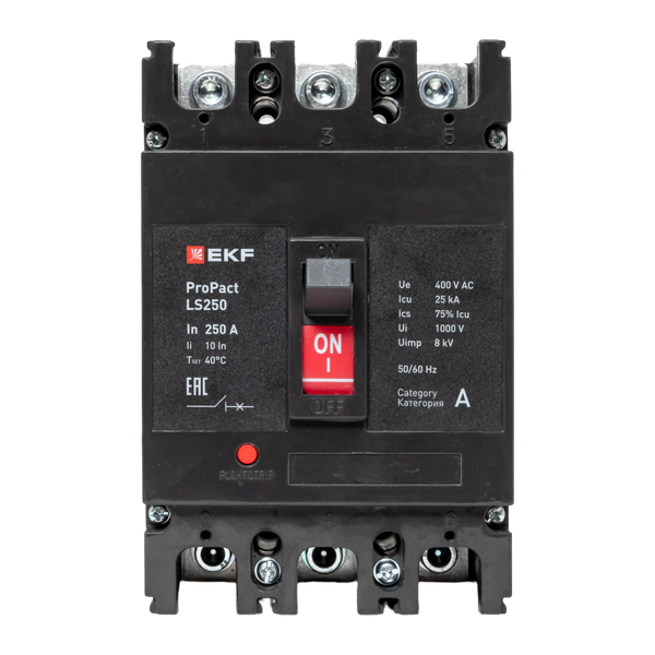 Выключатель автоматический 3п 160А 25кА LS250 ProPact EKF mccb-250-25-3-160-ls ТехноИмпульс
