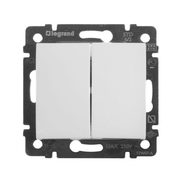 Переключатель проходной 2-кл. СП Valena 10А IP31 250В механизм бел. IEK 774408 ТехноИмпульс
