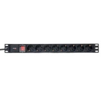 Блок PDU TERACOM PRO 19дюйм 1U 16А/250В 8 роз. Schuko с выключат. шнур 2м 3х1.5кв.мм вилка Schuko корпус пластик черн. EKF TRP-HPD-LSP-16A-8SH-2MSH ТехноИмпульс