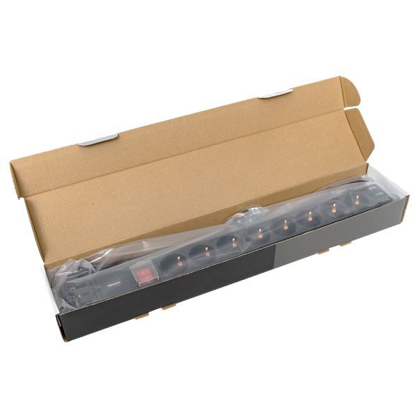 Блок PDU TERACOM PRO 19дюйм 1U 16А/250В 8 роз. Schuko с выключат. шнур 2м 3х1.5кв.мм вилка Schuko корпус пластик черн. EKF TRP-HPD-LSP-16A-8SH-2MSH ТехноИмпульс