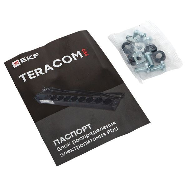 Блок PDU TERACOM PRO 19дюйм 1U 16А/250В 8 роз. Schuko с выключат. шнур 2м 3х1.5кв.мм вилка Schuko корпус пластик черн. EKF TRP-HPD-LSP-16A-8SH-2MSH ТехноИмпульс