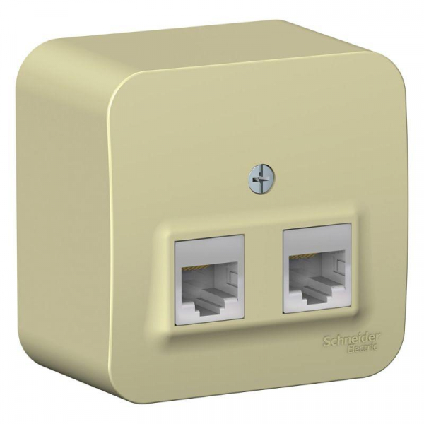 Розетка компьютерная 2-м ОП Blanca RJ45 кат.5E с изолир. пластиной беж. SE BLNIA045457 ТехноИмпульс