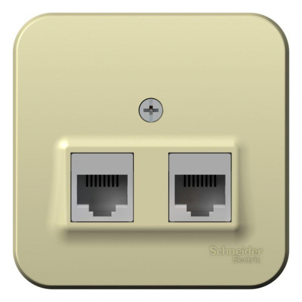 Розетка компьютерная 2-м ОП Blanca RJ45 кат.5E с изолир. пластиной беж. SE BLNIA045457 ТехноИмпульс