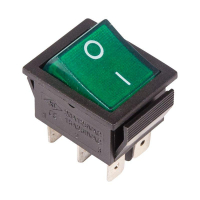 Выключатель клавишный 250В 15А (6с) ON-ON с подсветкой зел. (RWB-506; SC-767) Rexant 36-2352 ТехноИмпульс