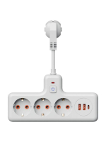 Удлинитель с сетевым фильтром 3х0.3м 10А 2USB + 1USBC 2500Вт ПВС 3х1 компакт бел. КОСМОС FRKsm0.3m-3g(W)USB ТехноИмпульс