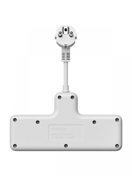 Удлинитель с сетевым фильтром 3х0.3м 10А 2USB + 1USBC 2500Вт ПВС 3х1 компакт бел. КОСМОС FRKsm0.3m-3g(W)USB ТехноИмпульс