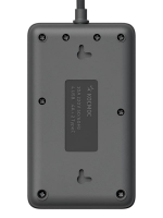 Удлинитель с сетевым фильтром 3х1.5м 10А 4USB + 2USBC 2500Вт ПВС 3х1 прямоуг. черн. КОСМОС FKsm1.5m-3gPF(B)USB ТехноИмпульс