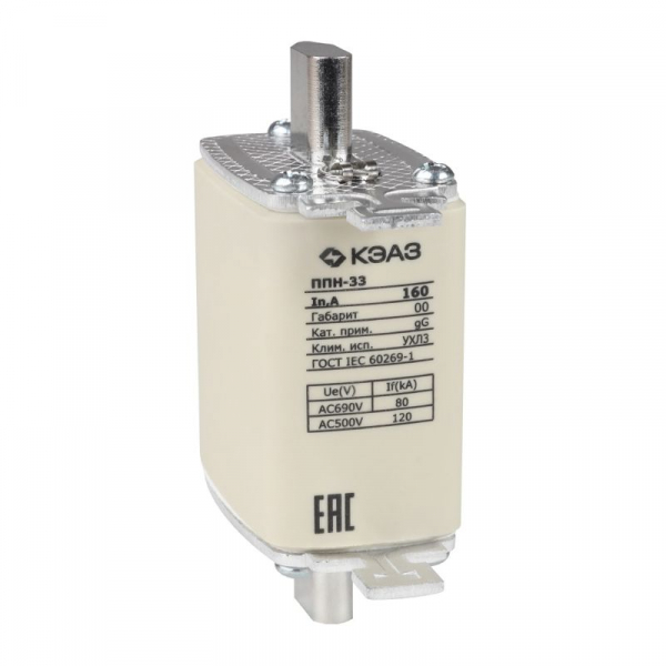 Вставка плавкая ППН 33 160А X3 габарит 00 УХЛ3 КЭАЗ 111351 ТехноИмпульс