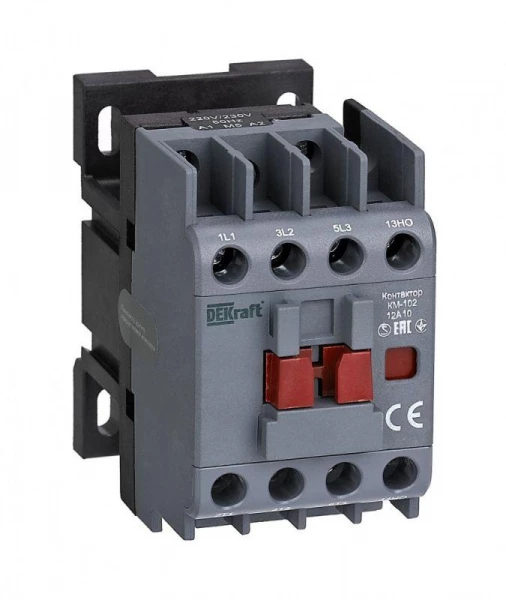 Контактор 12А 230В AC АС3 АС4 1НО+1НЗ КМ-102 DEKraft 21910DEK ТехноИмпульс
