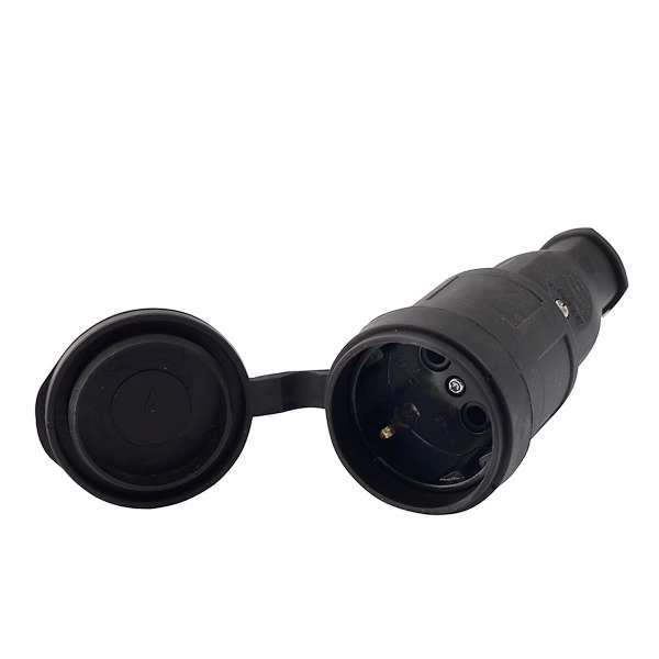 Разъем штепсельный 1х16А 2P+PE 220-240В IP44 с заглушкой каучук LEZARD 106-0400-0102/102 ТехноИмпульс
