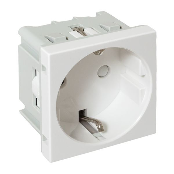 Розетка 1-м 2мод. C-Line РКС-20-30-П 45х45 с заземл. бел. EKF E2MR16-028-10 ТехноИмпульс