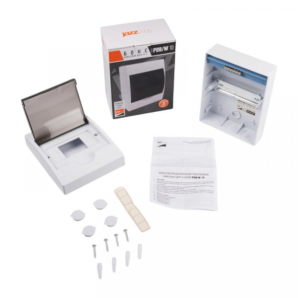 Бокс модульный накладной PDB/W 1006 WH (ЩРН-П- 6) IP41 пластик. Pro JazzWay 5071650 ТехноИмпульс