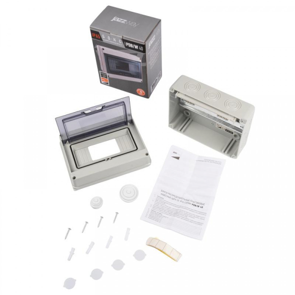 Бокс модульный накладной PDB/W 4008 GR (ЩРН-ПГ- 8) IP65 пластик. Pro JazzWay 5072060 ТехноИмпульс