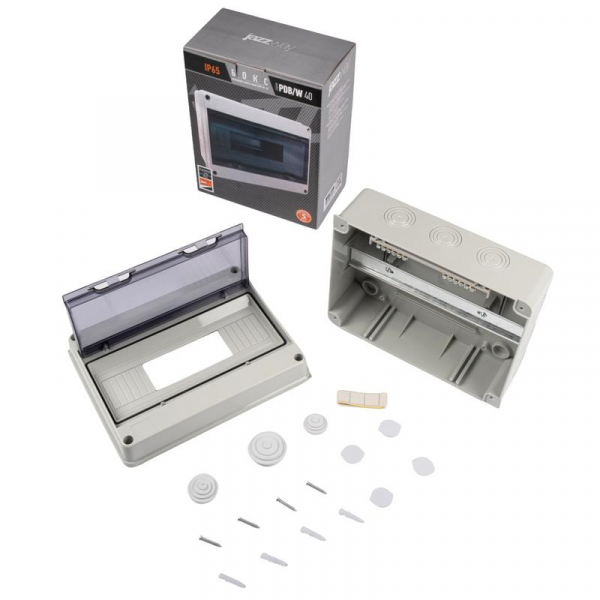 Бокс модульный накладной PDB/W 4012 GR (ЩРН-ПГ-12) IP65 пластик. Pro JazzWay 5072084 ТехноИмпульс