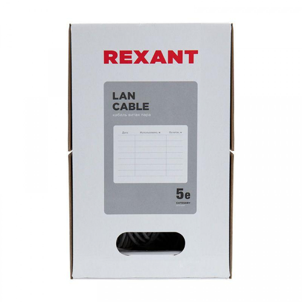 Кабель витая пара U/UTP кат.5E 4х2х24AWG LSZH нг(А)-HF INDOOR SOLID медь оранж. 305м (м) Rexant 01-0049 ТехноИмпульс