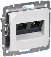 Розетка компьютерная 2-м СП Valena RJ45 кат.5E UTP на захватах механизм бел. IEK 774231 ТехноИмпульс