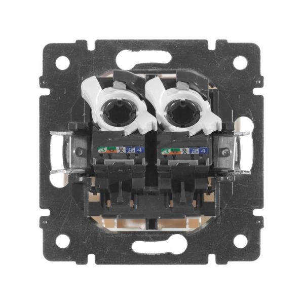 Розетка компьютерная 2-м СП Valena RJ45 кат.5E UTP на захватах механизм бел. IEK 774231 ТехноИмпульс