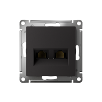 Розетка компьютерная 2-м AtlasDesign RJ45 кат.6A механизм карбон SE ATN001088 ТехноИмпульс