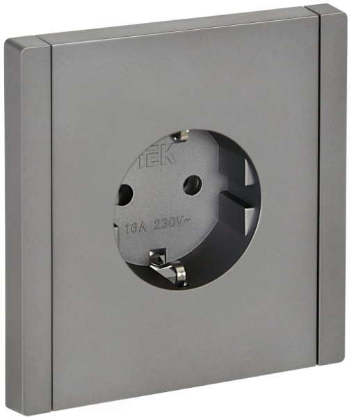 Розетка СП FORTE&PIANO FP516 16А с заземл. без защ. шторок винт. крепл. сталь IEK FP-R11-16-K46 ТехноИмпульс