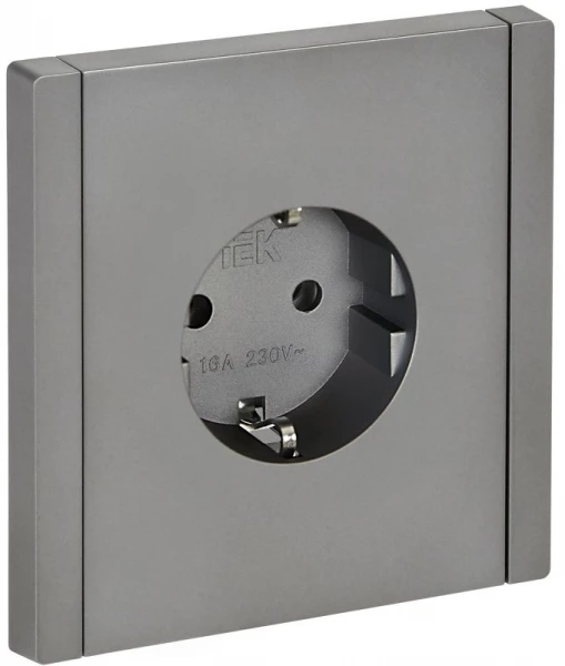 Розетка СП FORTE&PIANO FP516 16А с заземл. без защ. шторок винт. крепл. сталь IEK FP-R11-16-K46 ТехноИмпульс
