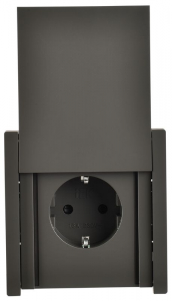 Розетка СП FORTE&PIANO16А IP44 FP319 с заземл. защ. шторки с крышкой безвинт. крепл. сер. IEK FP-R16-16-1-44-K03 ТехноИмпульс