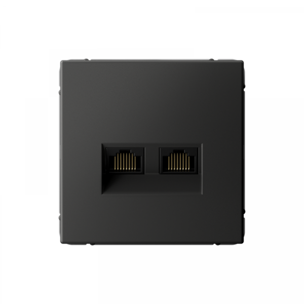 Розетка компьютерная 2-м ArtGallery RJ45 + RJ45 кат.5E механизм базальт SE GAL001485 ТехноИмпульс