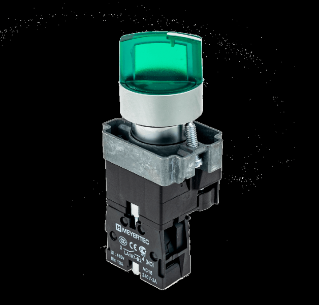 Переключатель с LED подсветкой 220В AC/DC зел. 2 полож. 1NO фикс. мет. MTB2-BK2363 ОВЕН 58214 ТехноИмпульс