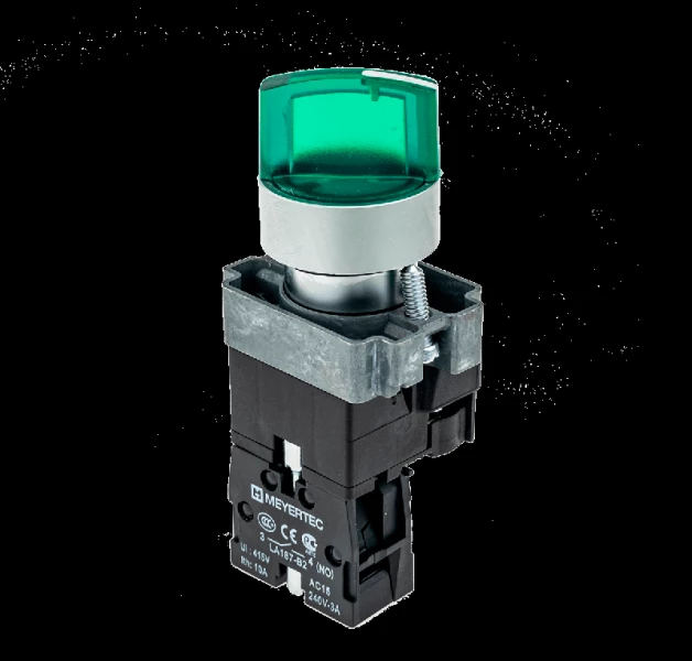 Переключатель с LED подсветкой 220В AC/DC зел. 2 полож. 1NO фикс. мет. MTB2-BK2363 ОВЕН 58214 ТехноИмпульс