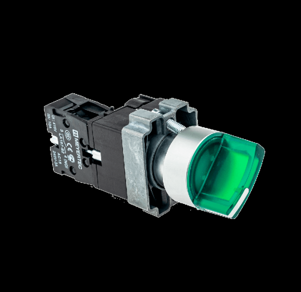Переключатель с LED подсветкой 220В AC/DC зел. 2 полож. 1NO фикс. мет. MTB2-BK2363 ОВЕН 58214 ТехноИмпульс