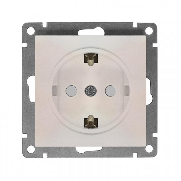 Розетка 1-м СП Афина 16А IP20 с заземл. защ. шторки механизм жемчуж. Universal A0049-OBr ТехноИмпульс