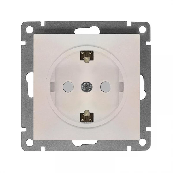 Розетка 1-м СП Афина 16А IP20 с заземл. защ. шторки механизм жемчуж. Universal A0049-OBr ТехноИмпульс