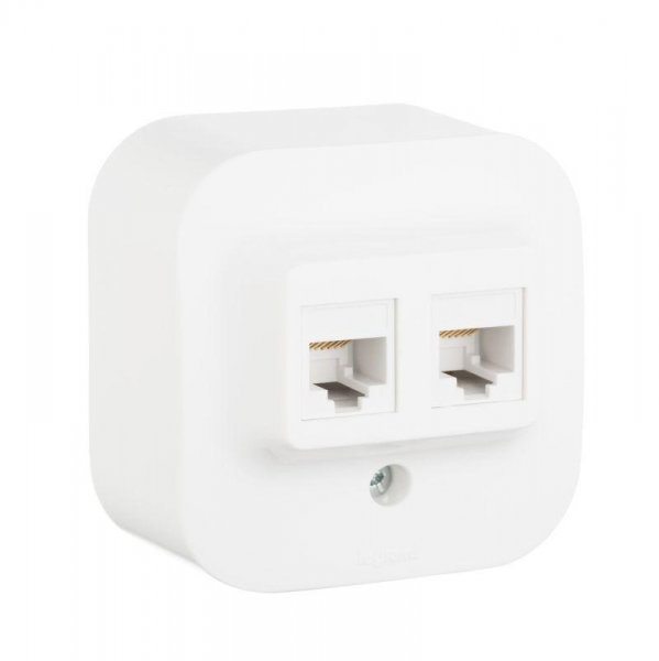 Розетка компьютерная 2-м ОП Quteo RJ45 кат.5E UTP бел. Leg 782228 ТехноИмпульс
