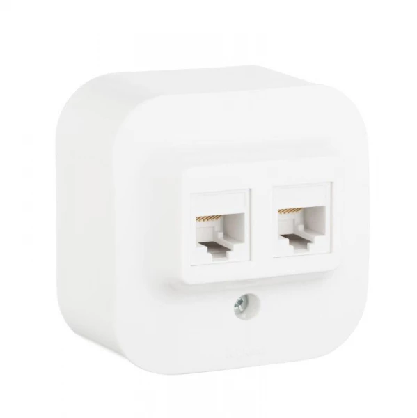 Розетка компьютерная 2-м ОП Quteo RJ45 кат.5E UTP бел. Leg 782228 ТехноИмпульс