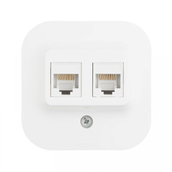 Розетка компьютерная 2-м ОП Quteo RJ45 кат.5E UTP бел. Leg 782228 ТехноИмпульс