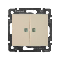 Выключатель 2-кл. СП Valena 10А IP31 250В с зел. подсветкой механизм сл. кость Leg 774328 ТехноИмпульс