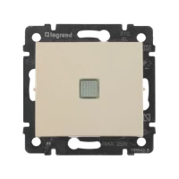 Переключатель проходной 1-кл. СП Valena 10А IP31 250В с зел. индикацией механизм сл. кость Leg 774326 ТехноИмпульс