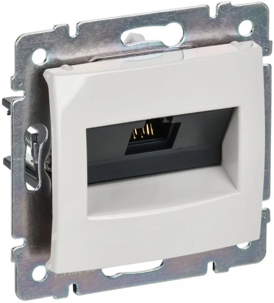 Розетка компьютерная 1-м СП Valena RJ45 кат.6 UTP на захватах механизм бел. IEK 774246 ТехноИмпульс