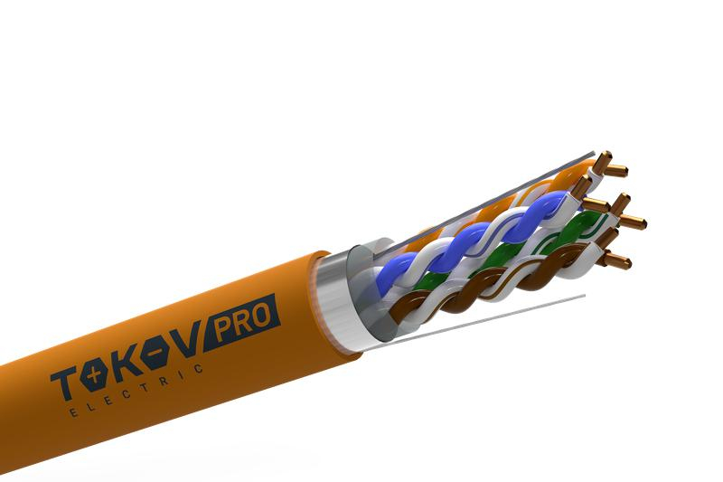 Кабель витая пара F/UTP 4х2х23AWG(0.57мм) кат.6 ZH нг(А)-HF (LSZH) indoor 305м (м) PRO TOKOV ELECTRIC TKP-C06-F42-6-RU-LSZH ТехноИмпульс