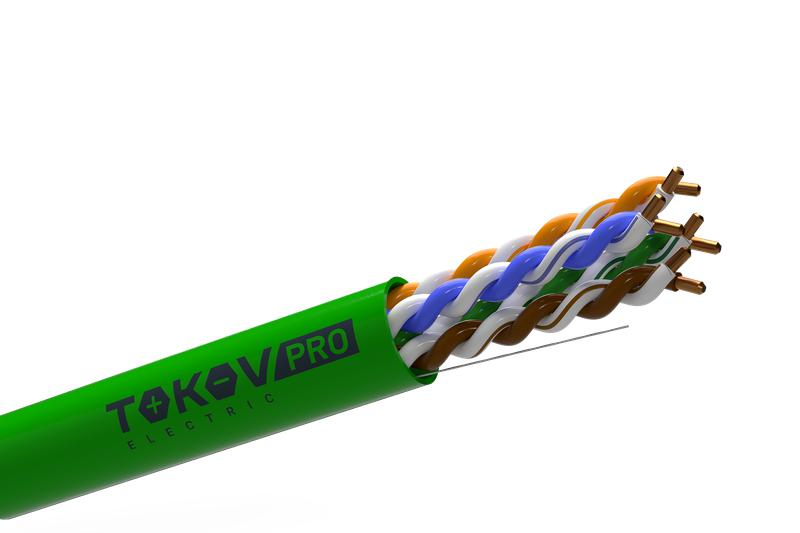 Кабель витая пара U/UTP 4х2х23AWG(0.57мм) кат.6 PVCLS нг(А)-LSLTx indoor 305м (м) PRO TOKOV ELECTRIC TKP-C11-U42-6-RU-LSLTx ТехноИмпульс