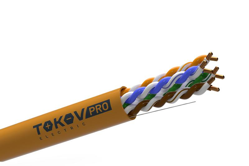 Кабель витая пара U/UTP 4х2х23AWG(0.57мм) кат.6 ZH нг(А)-HF (LSZH) indoor 305м (м) PRO TOKOV ELECTRIC TKP-C06-U42-6-RU-LSZH ТехноИмпульс