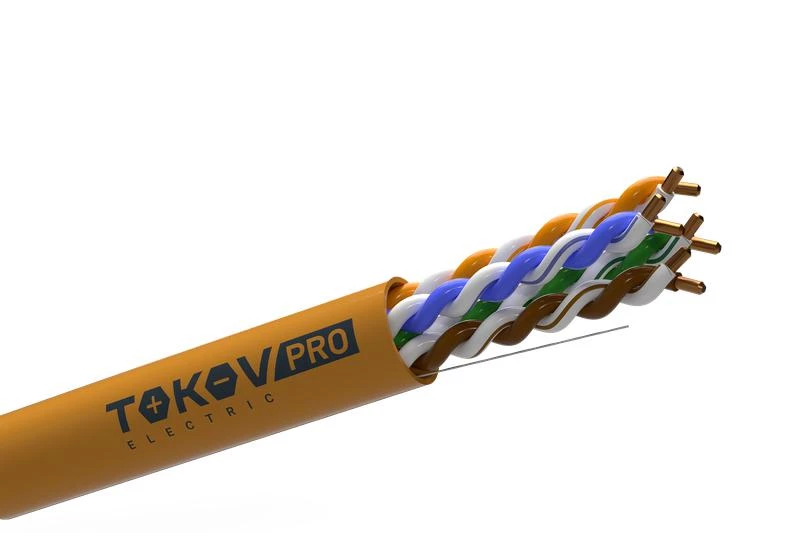 Кабель витая пара U/UTP 4х2х23AWG(0.57мм) кат.6 ZH нг(А)-HF (LSZH) indoor 305м (м) PRO TOKOV ELECTRIC TKP-C06-U42-6-RU-LSZH ТехноИмпульс