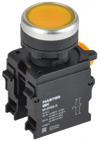Кнопка d22мм 1НО+1НЗ MASTER желт. IEK MI-BT60-11-3-22-K05 ТехноИмпульс