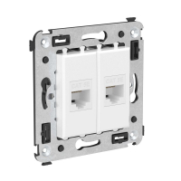 Розетка компьютерная 2-м СП Avanti "Белое облако" RJ45 кат.5E без шторок механизм DKC 4400664 ТехноИмпульс
