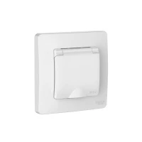 Розетка 1-м СП Blanca 16А IP44 250В с заземл. защ. шторки с крышкой бел. SE BLNRS441111 ТехноИмпульс