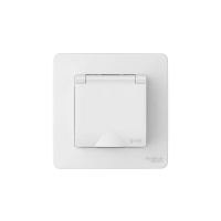 Розетка 1-м СП Blanca 16А IP44 250В с заземл. защ. шторки с крышкой бел. SE BLNRS441111 ТехноИмпульс