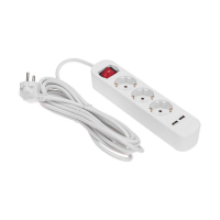 Удлинитель 3х5м с заземл. STANDARD 2хUSB 3х1кв.мм с выкл. бел. Rexant 13-4017 ТехноИмпульс