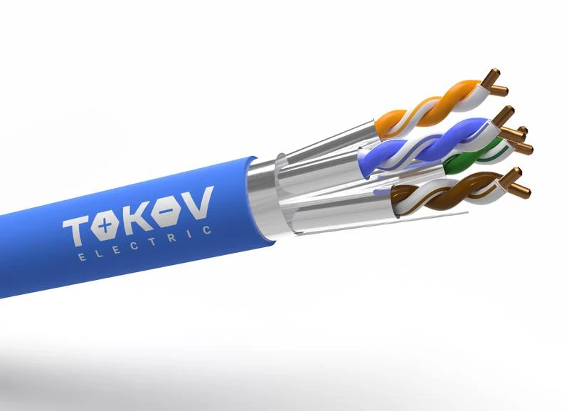 Кабель витая пара S/FTP 4х2х23AWG(0.57мм) кат.6A нг(А)-HF (LSZH) indoor Fluke Tested 305м (м) PRO TOKOV ELECTRIC TKP-C08-SF-42-6A-305-LSZH ТехноИмпульс