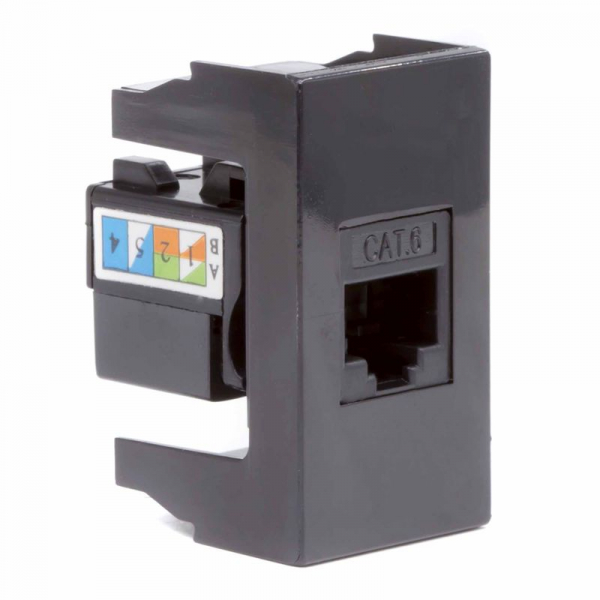 Розетка компьютерная 1-м 1мод. Viva RJ45 кат.6 черн. DKC 45258 ТехноИмпульс