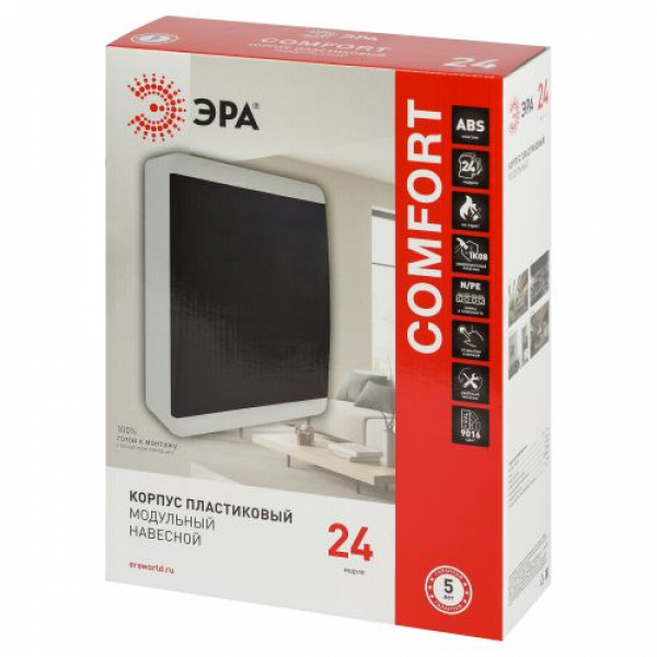 Корпус навесной COMFORT ЩРН-П-24 IP41 пластик. прозр. крышка бел. bs24cw Эра Б0067244 ТехноИмпульс